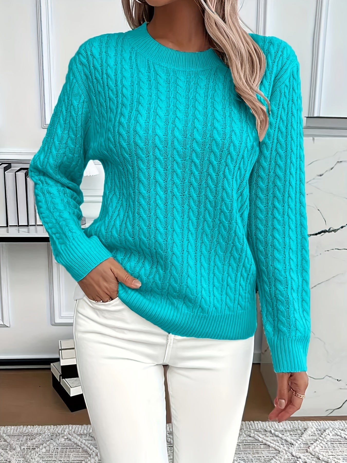 Grace™ - Elegant warm cable knit sweater