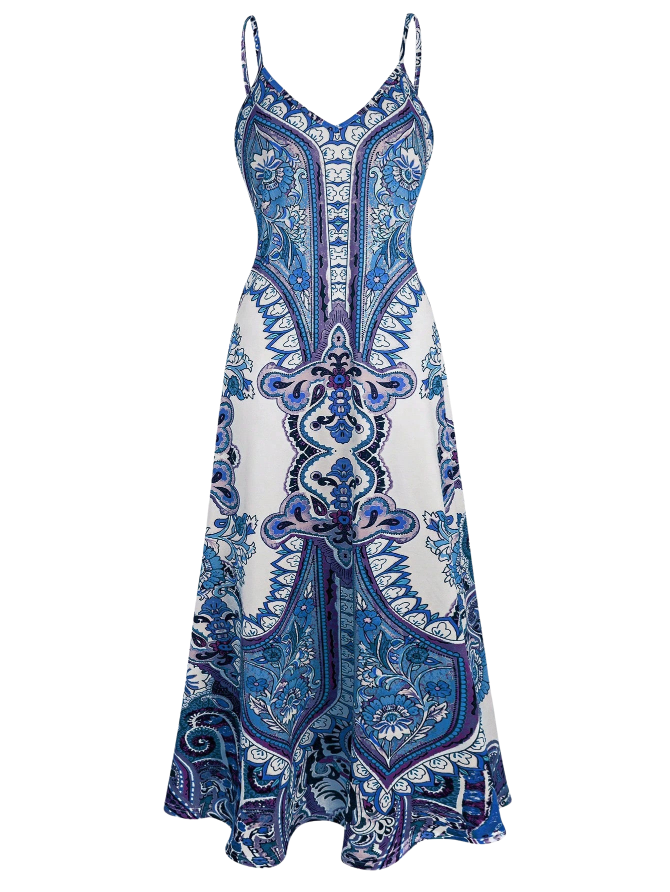 Grace™ – Boho Floral Print Sleeveless Dress
