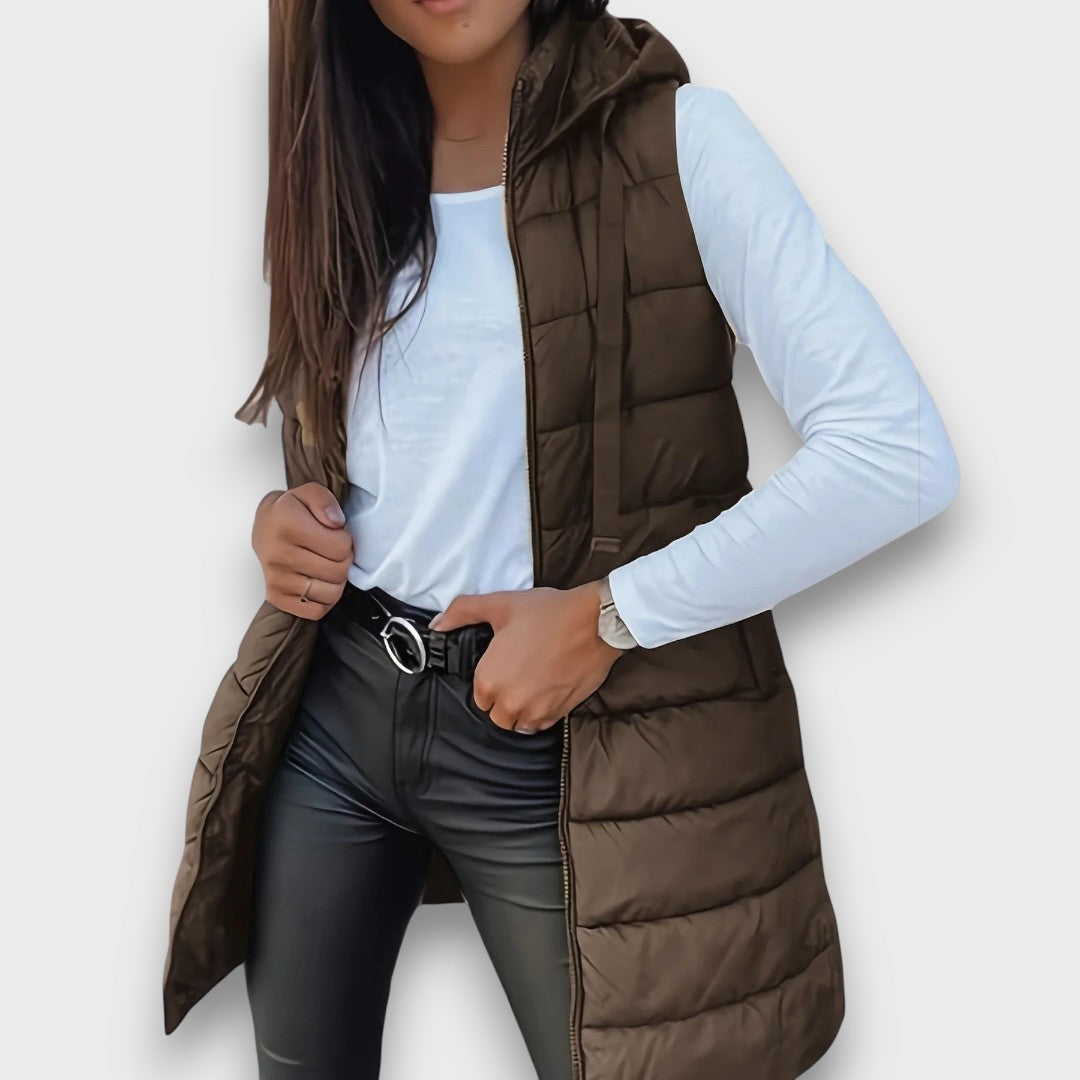 Grace™ - Casual sleeveless hooded puffer vest