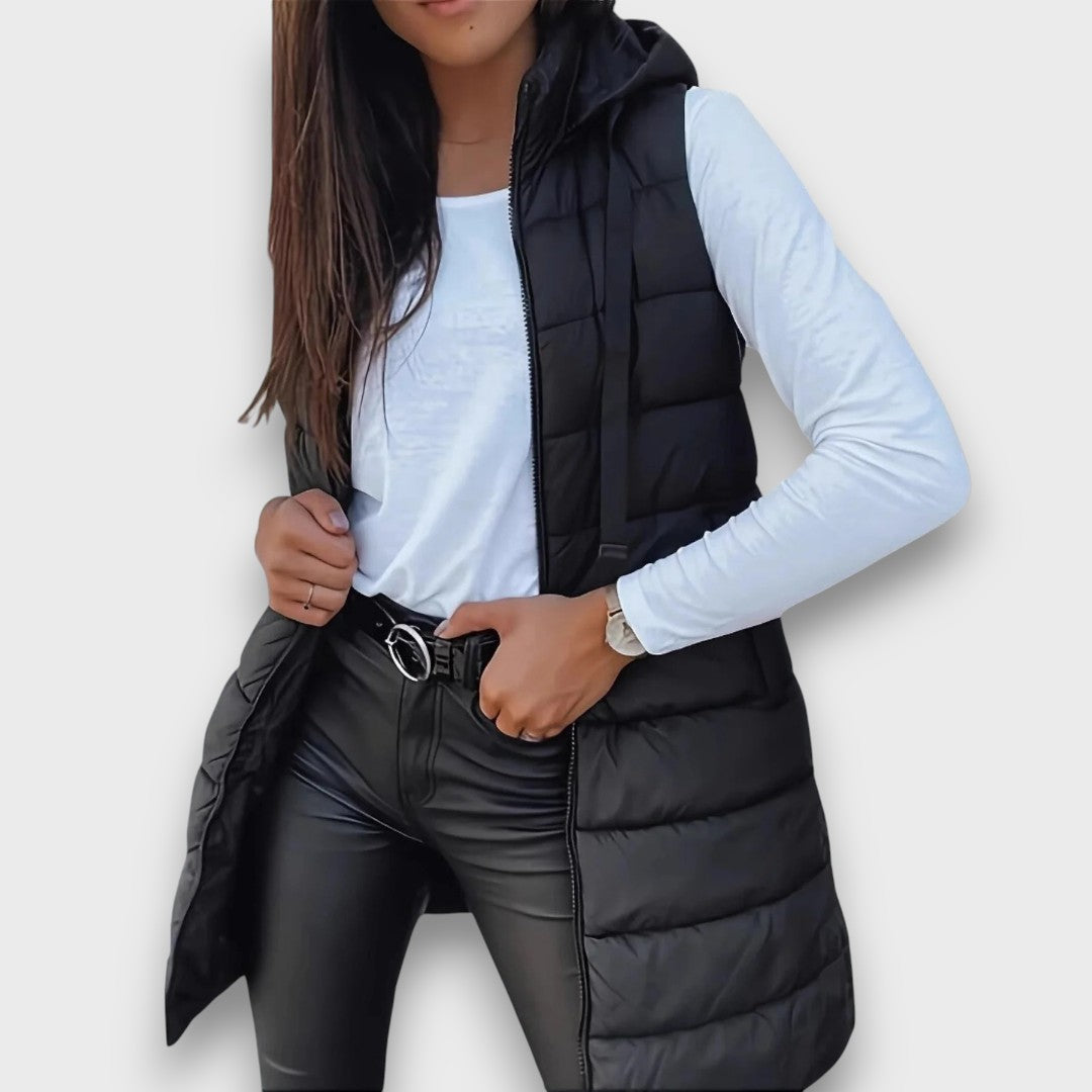 Grace™ - Casual sleeveless hooded puffer vest