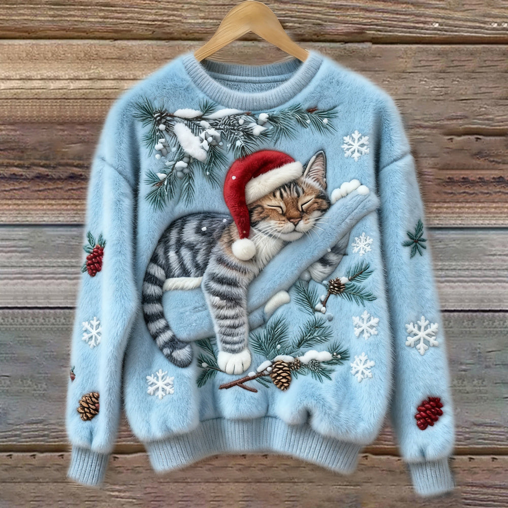 Grace™ - Elegant warm Christmas cat sweater