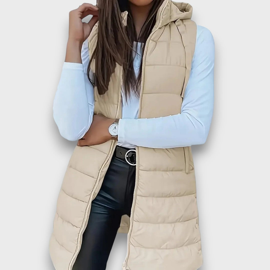 Grace™ - Casual sleeveless hooded puffer vest