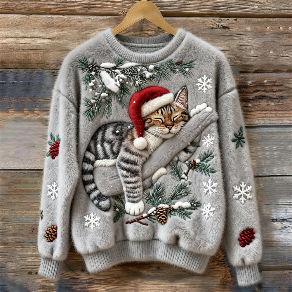 Grace™ - Elegant warm Christmas cat sweater