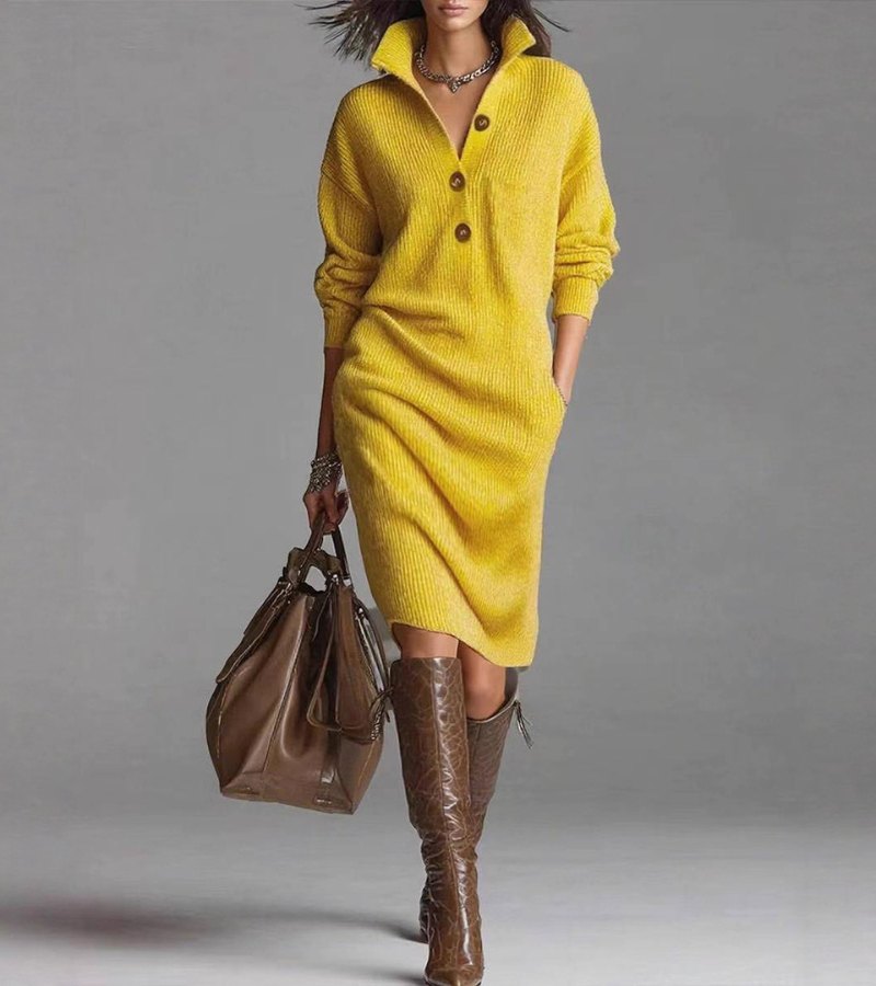 Grace™ - Knitted Midi Sweater Dress