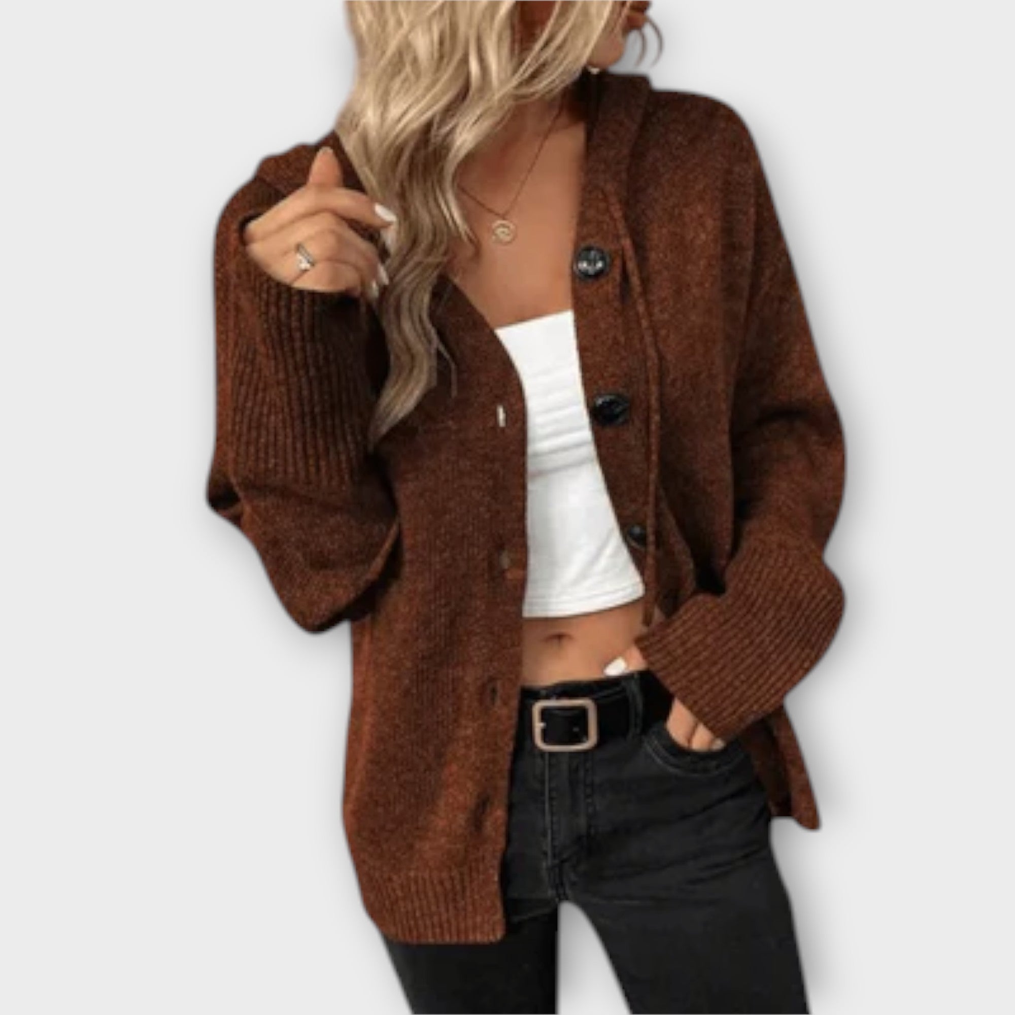 Grace™ - Knitted Cardigan with Buttons