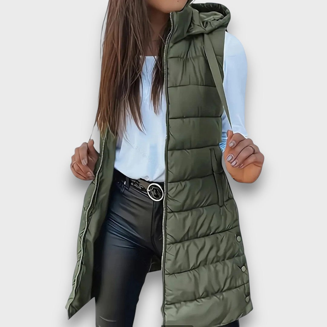 Grace™ - Casual sleeveless hooded puffer vest