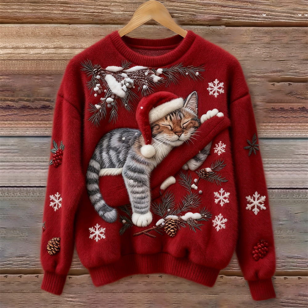 Grace™ - Elegant warm Christmas cat sweater