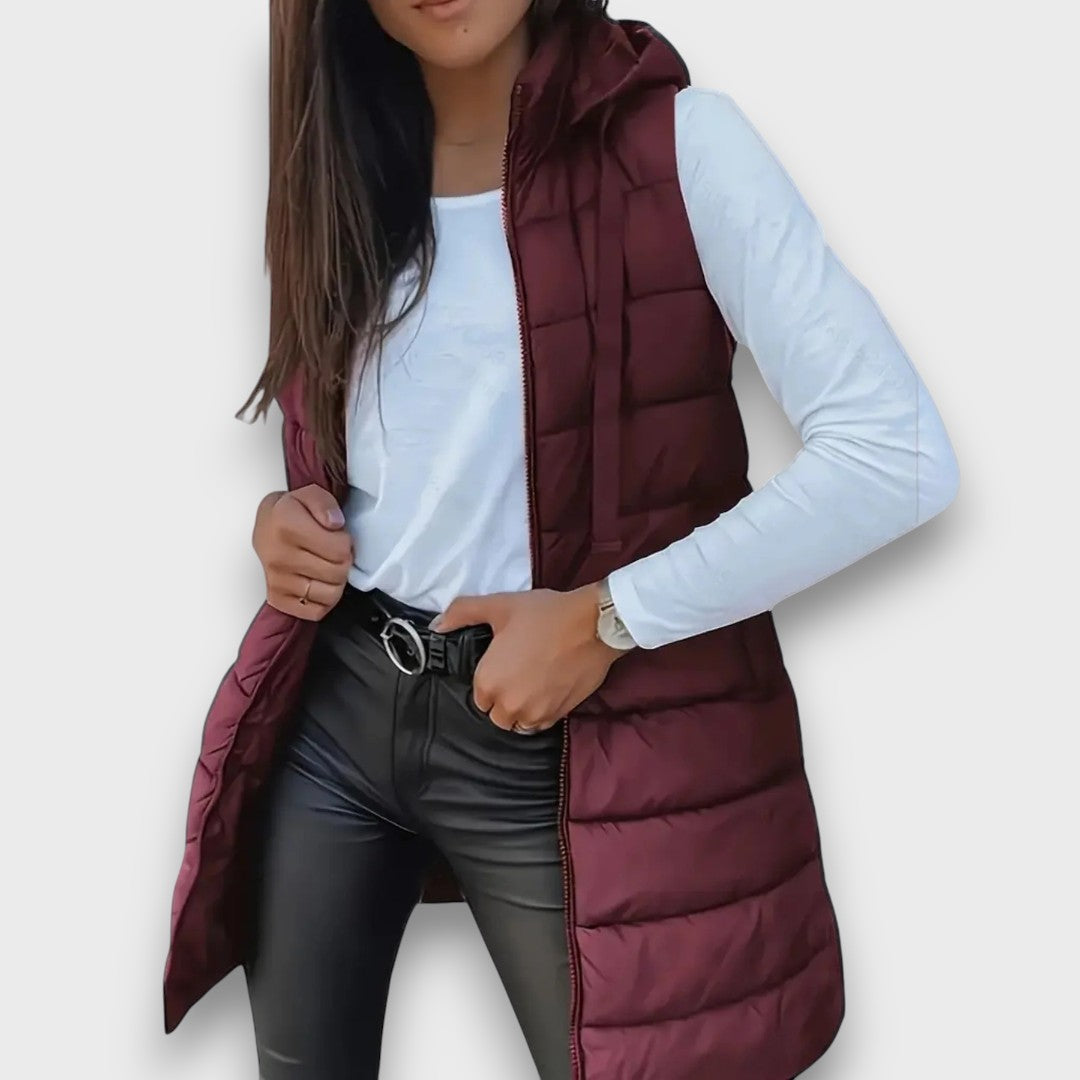 Grace™ - Casual sleeveless hooded puffer vest