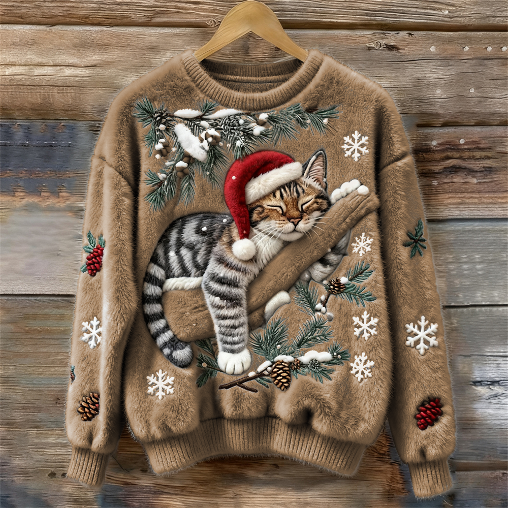 Grace™ - Elegant warm Christmas cat sweater