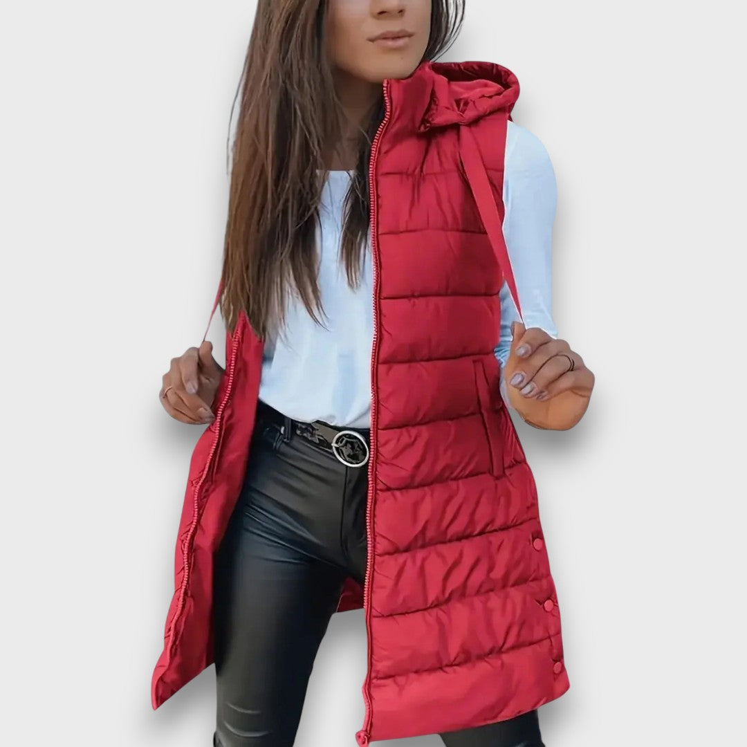 Grace™ - Casual sleeveless hooded puffer vest