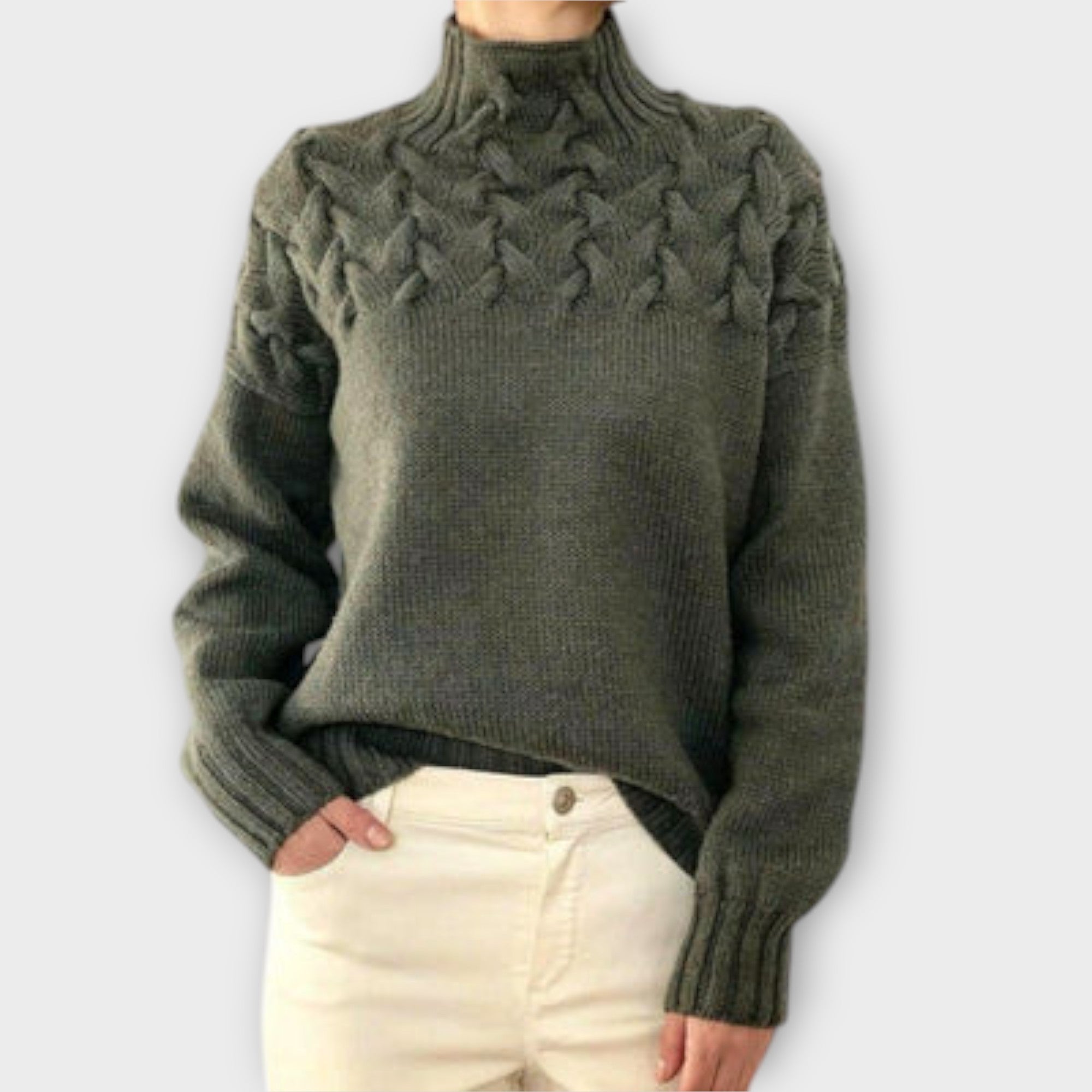 Grace™ - Women's Sweater with Braided Details