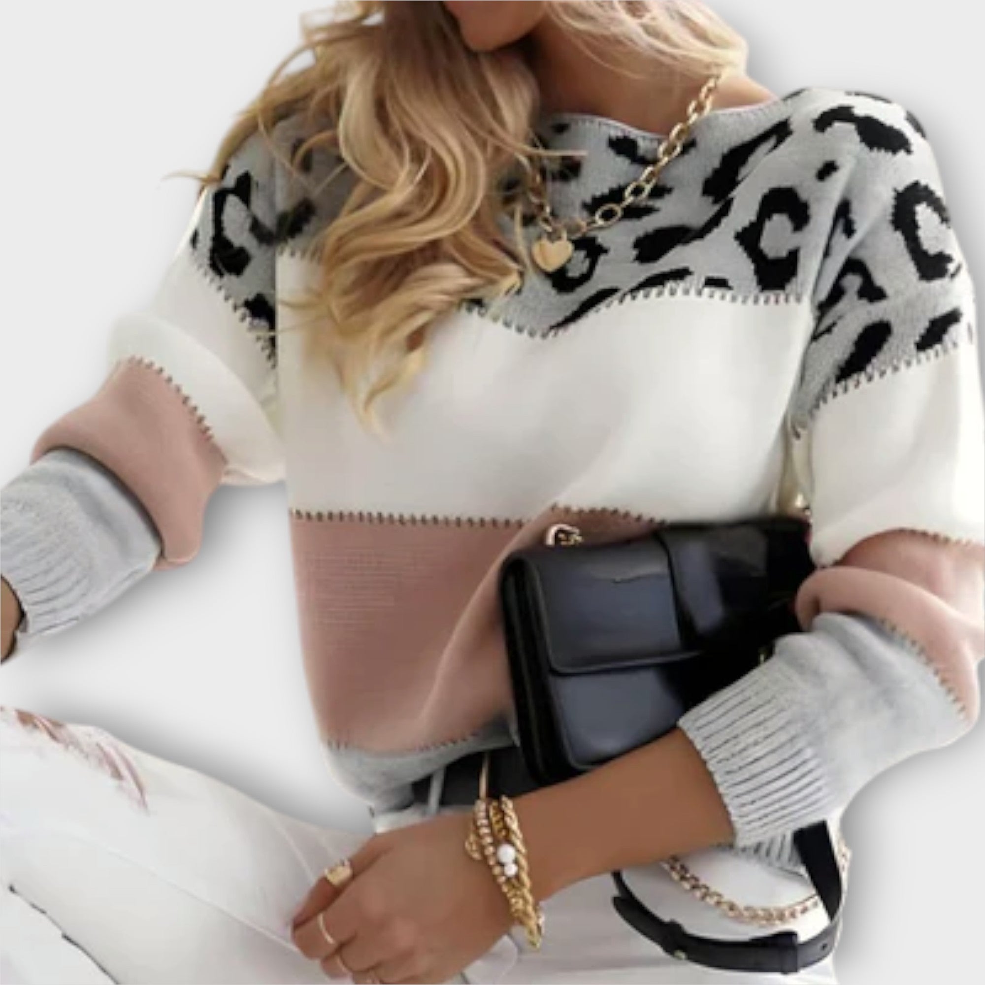 Grace™ - Casual Sweater with Leopard Design