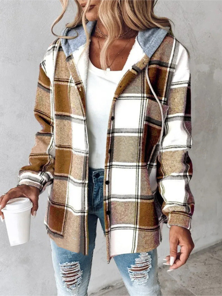 Grace™ Plaid Hooded Shacket