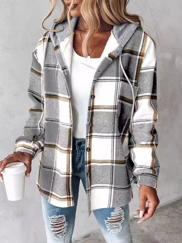 Grace™ Plaid Hooded Shacket