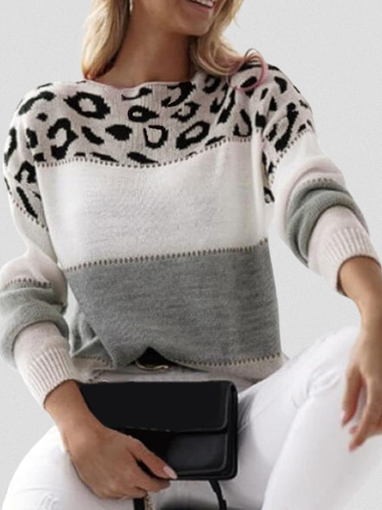 Grace™ Leopard Accent Sweater