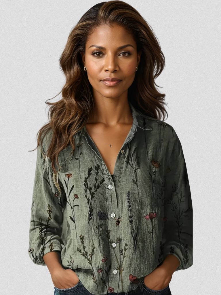 Grace™ Retro Long-Sleeve Blouse