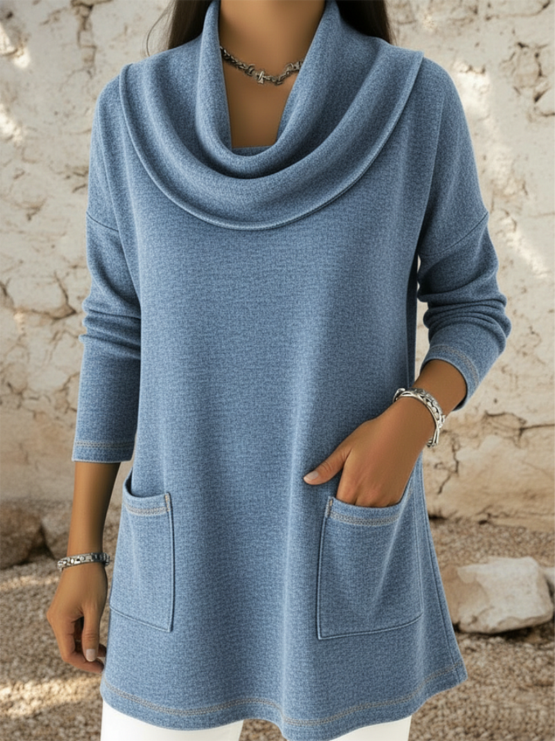 Grace™ - Sweater with turtleneck and front pockets