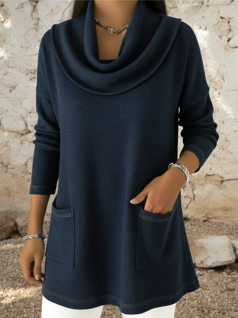 Grace™ - Sweater with turtleneck and front pockets