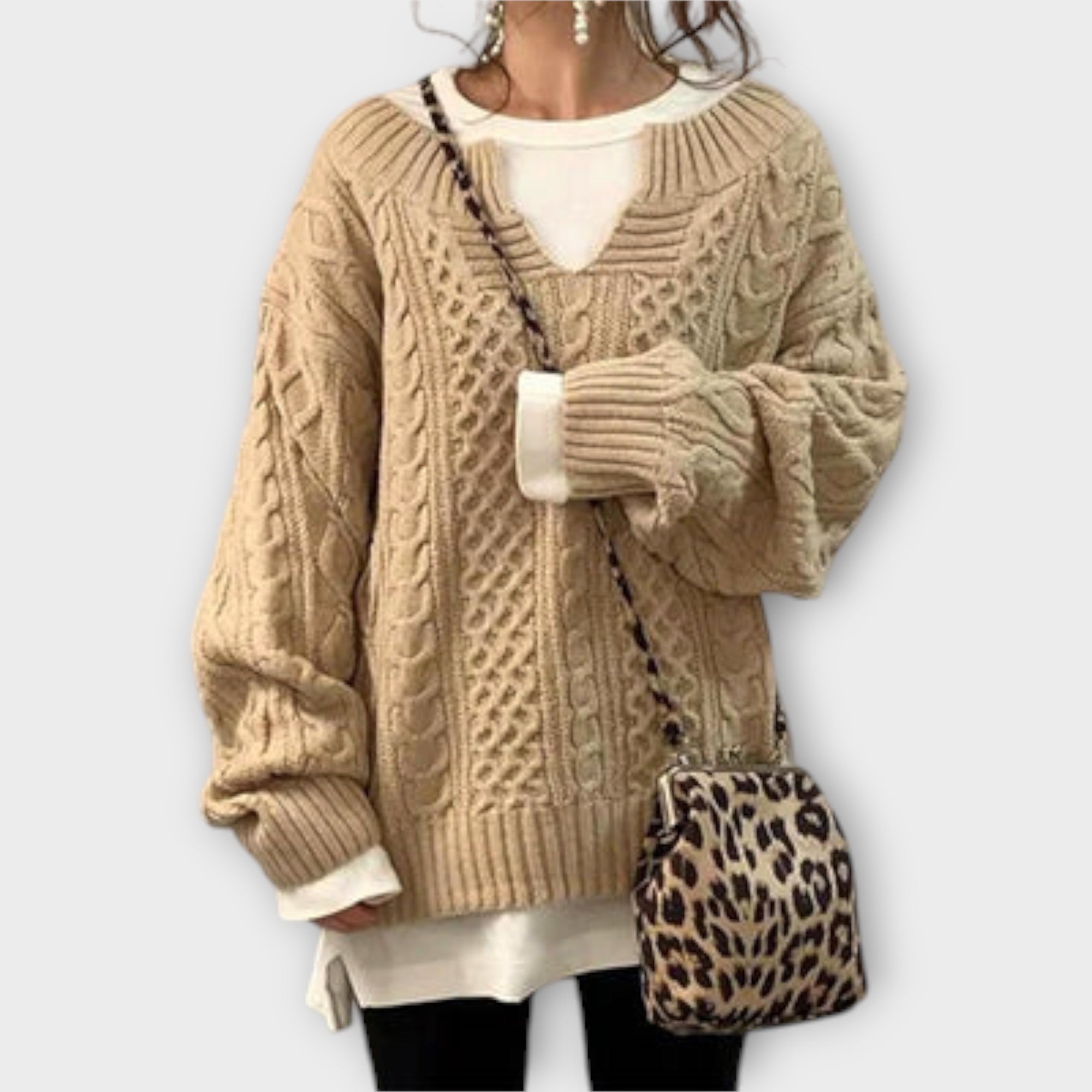Grace™ Oversized Braided Pattern Sweater