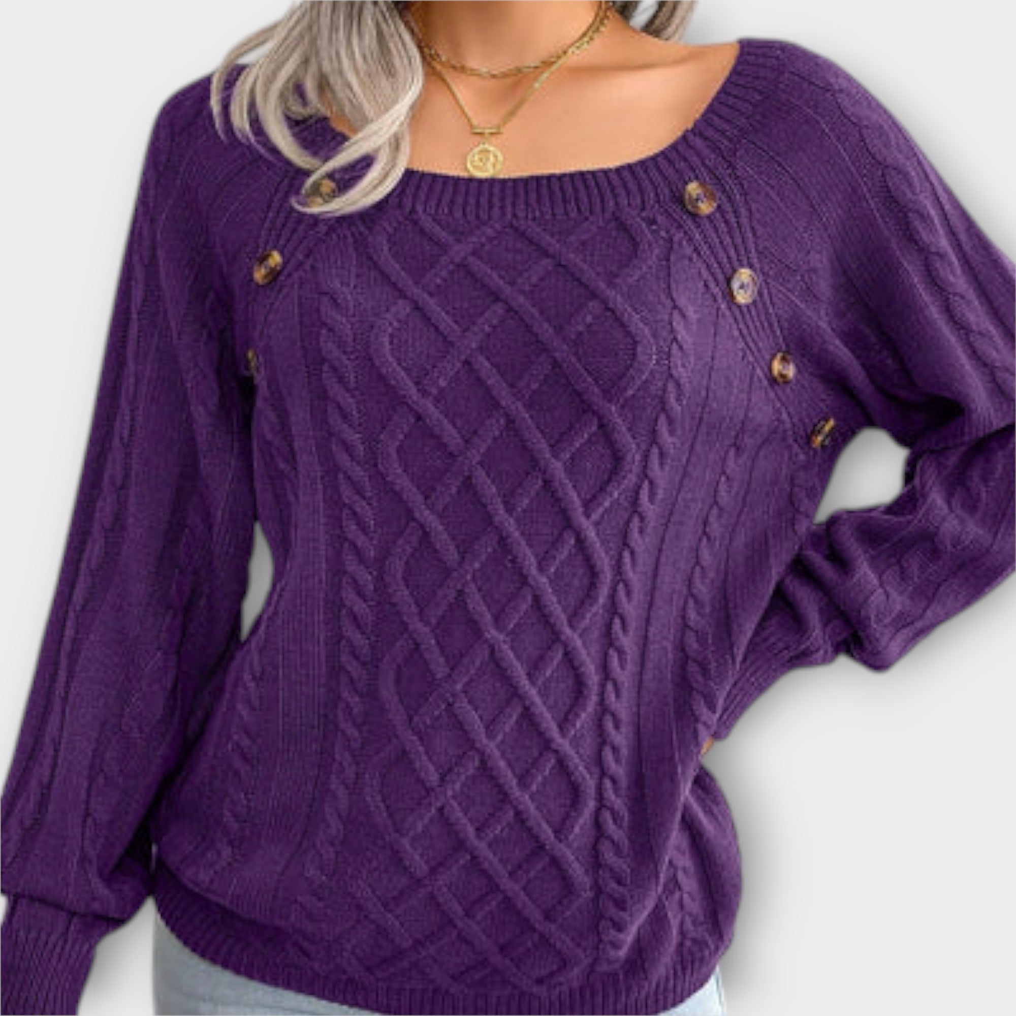 Grace™ - Knitted Sweater with Buttons