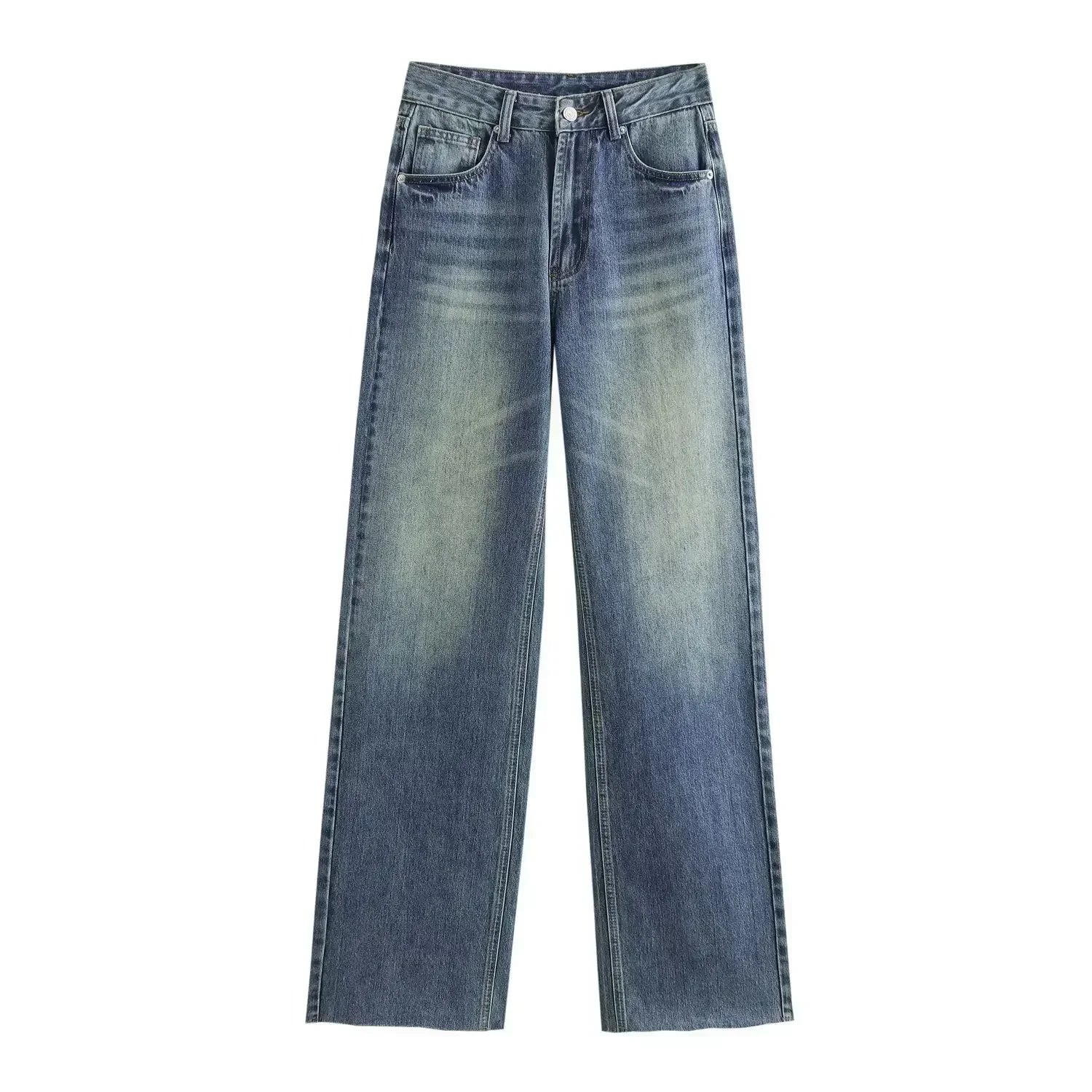 Grace™ | Wide Jeans with Worn Effect