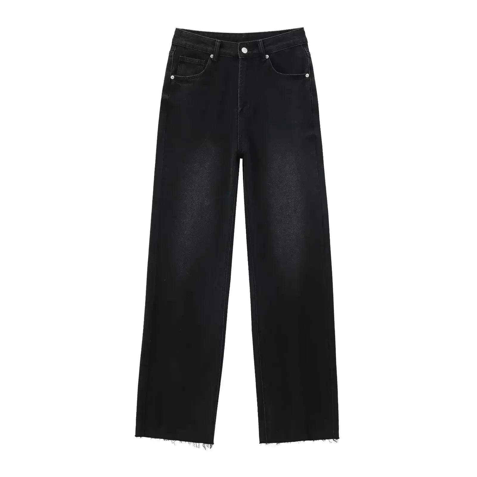 Grace™ | Elegant Black Jeans with Raw Finish