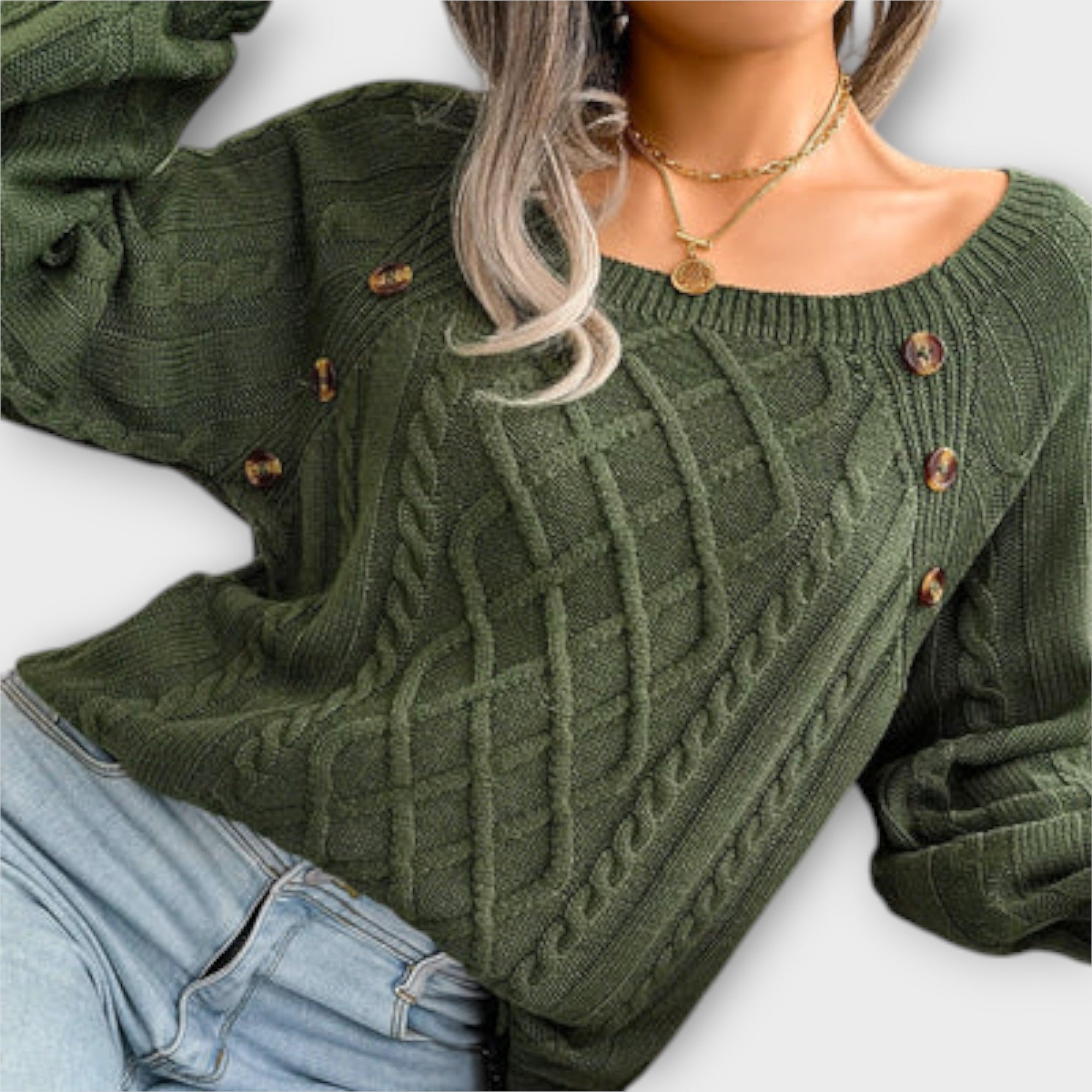 Grace™ - Knitted Sweater with Buttons