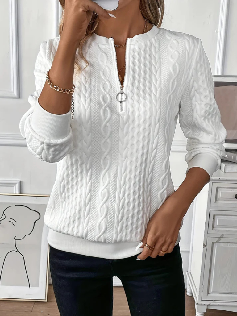 Grace™ Cable Knit Zip Sweater