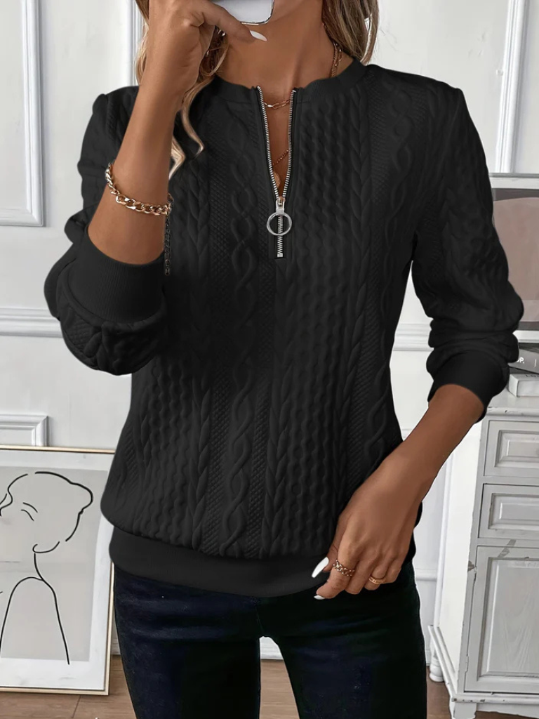 Grace™ Cable Knit Zip Sweater