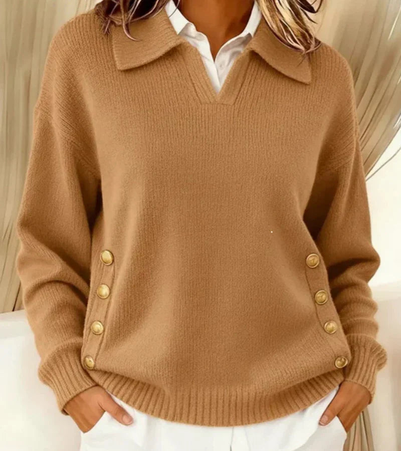Grace™ - Soft sweater with elegant collar