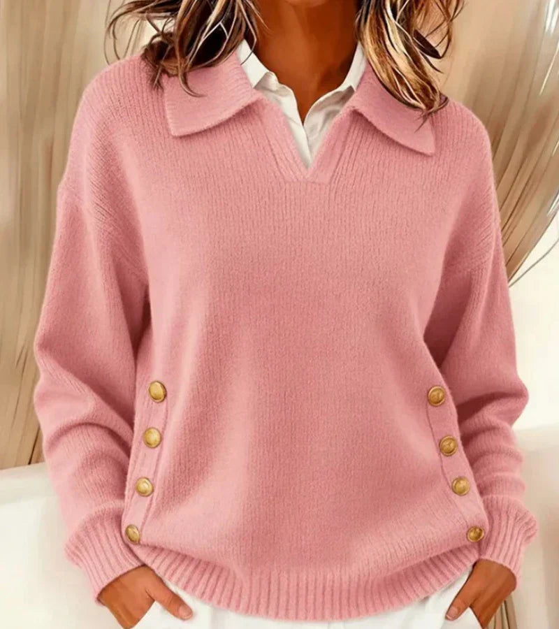 Grace™ - Soft sweater with elegant collar