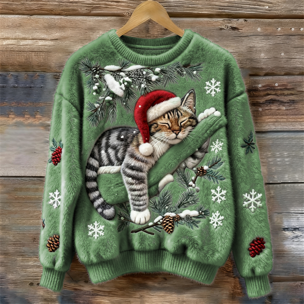 Grace™ - Elegant warm Christmas cat sweater