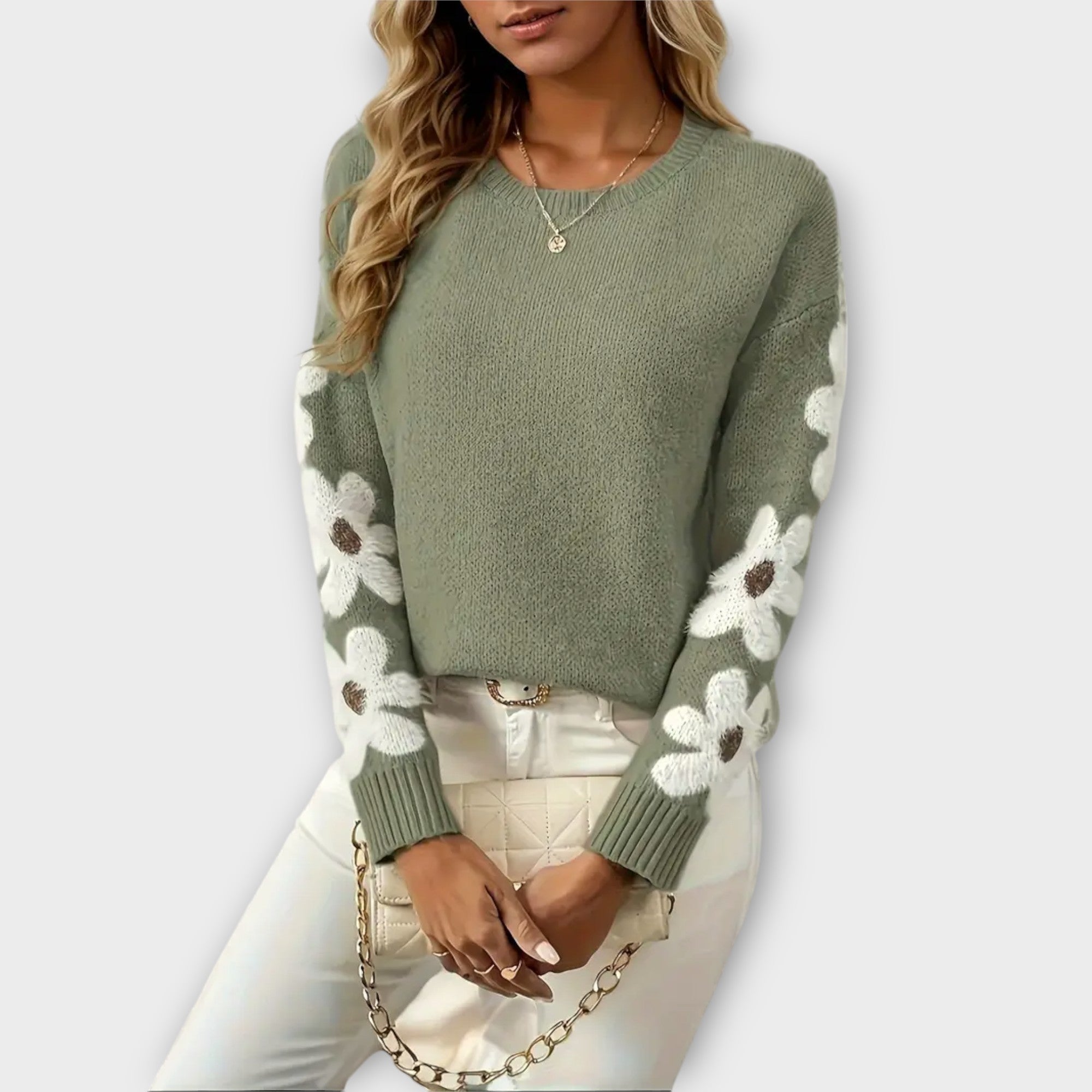Grace™ - Soft Sweater with Floral Design