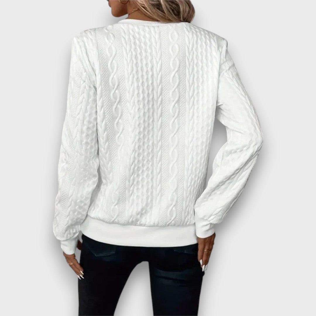 Grace™ - Cable-Knit Zip Front Sweater
