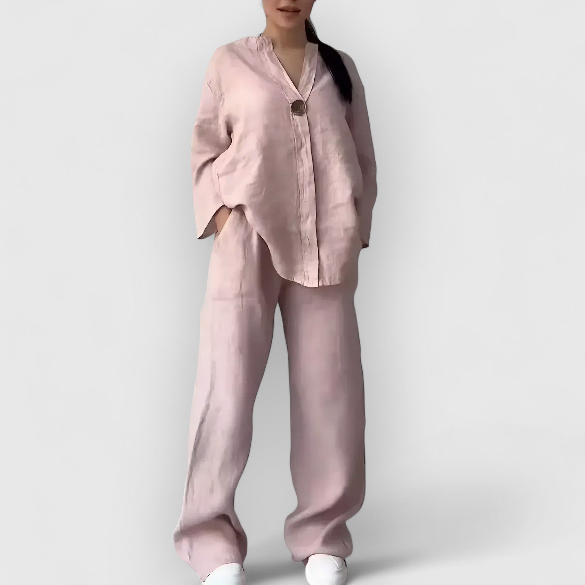 Grace™ | Margherita – Two-Piece Linen Set in Relaxed and Elegant Style