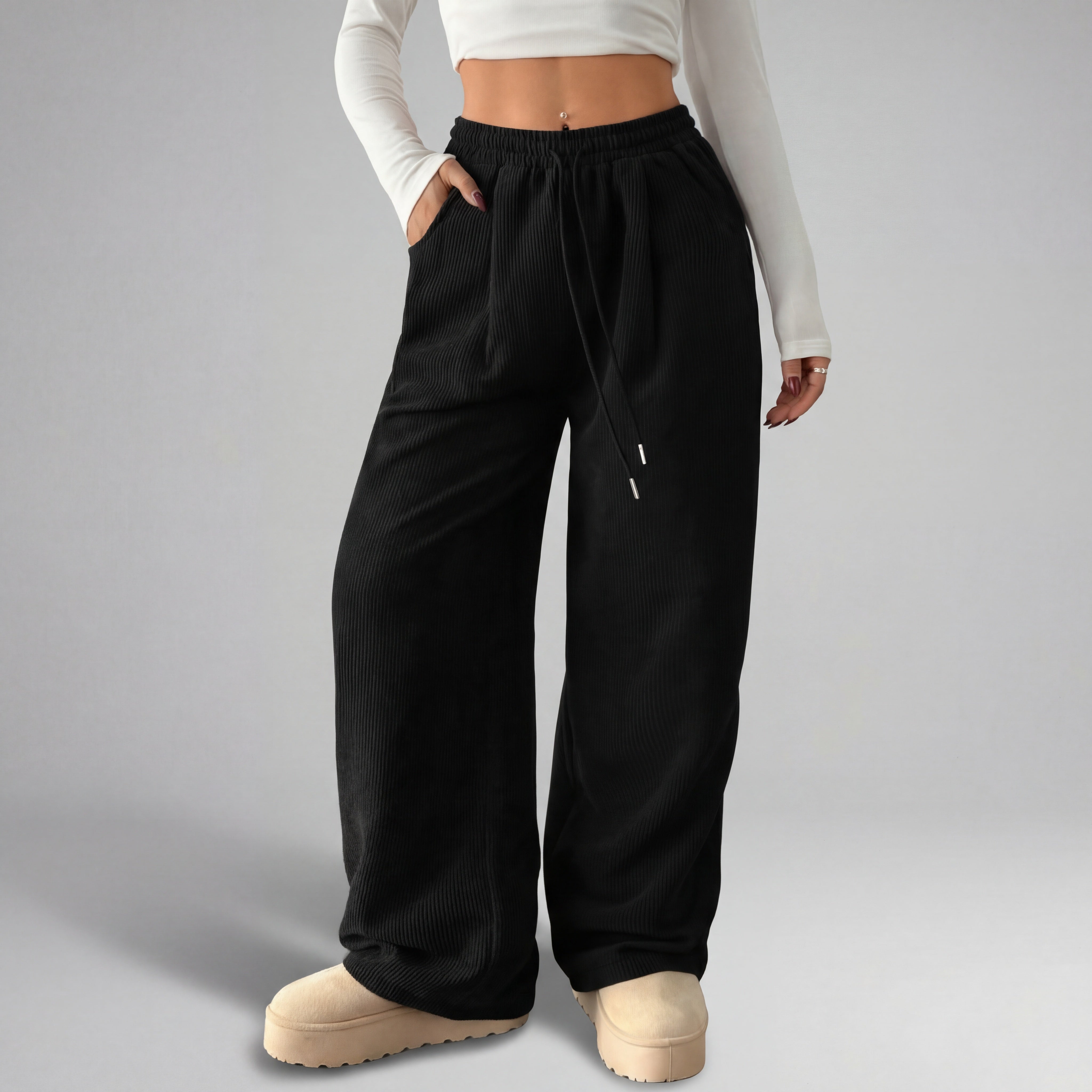 Grace™ - Cozy Vintage Drawstring Bottoms