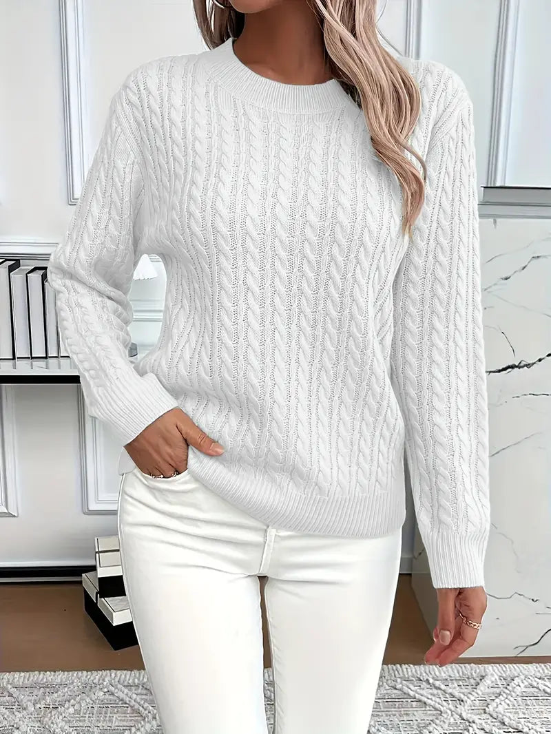 Grace™ - Elegant warm cable knit sweater