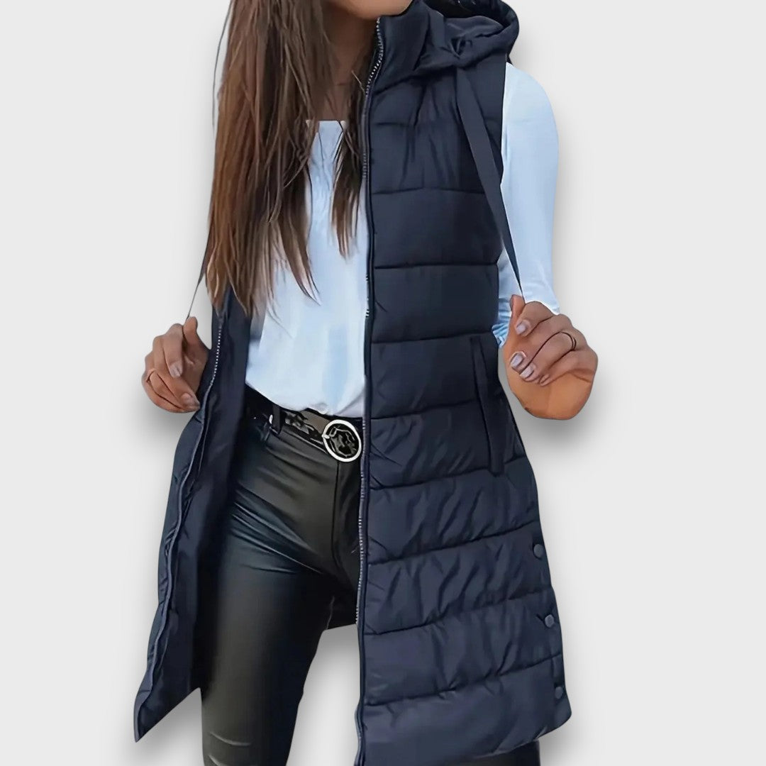 Grace™ - Casual sleeveless hooded puffer vest