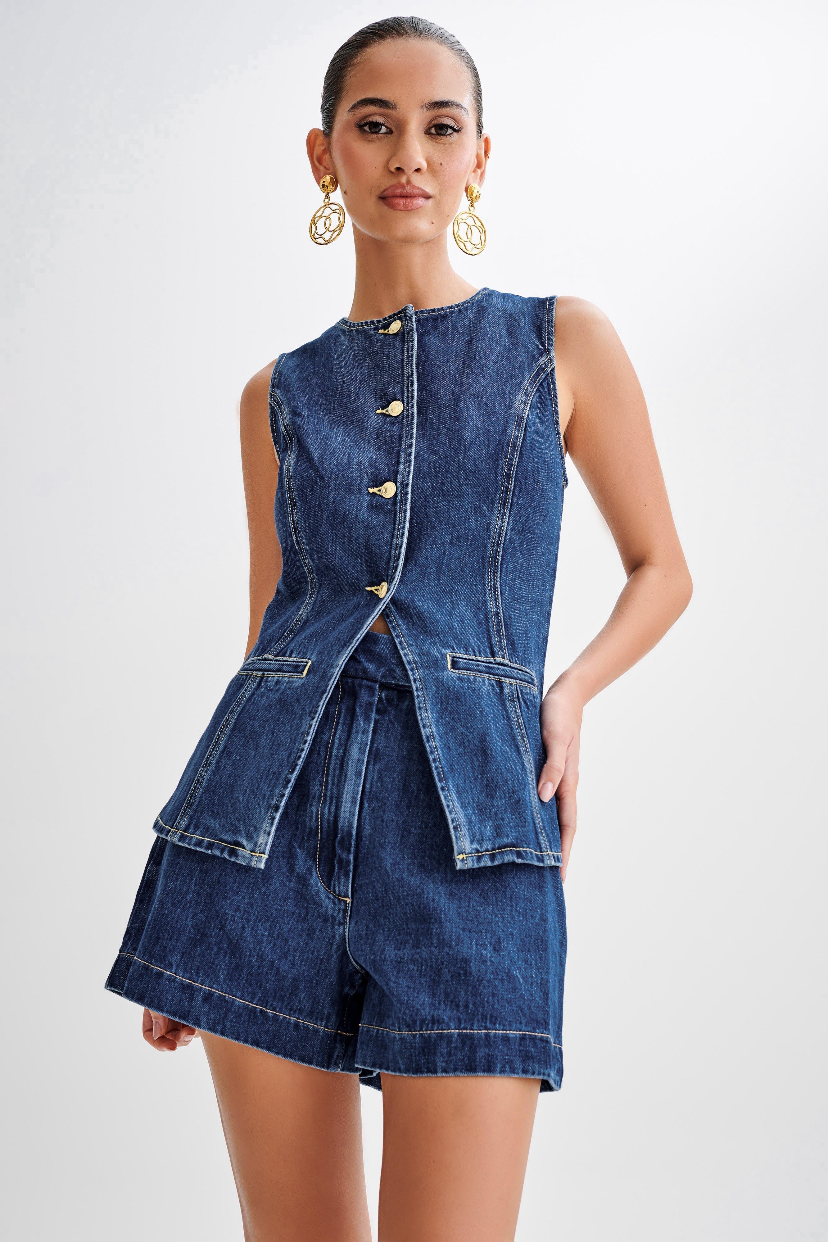 Grace™ | Trendy Denim Set with Buttons