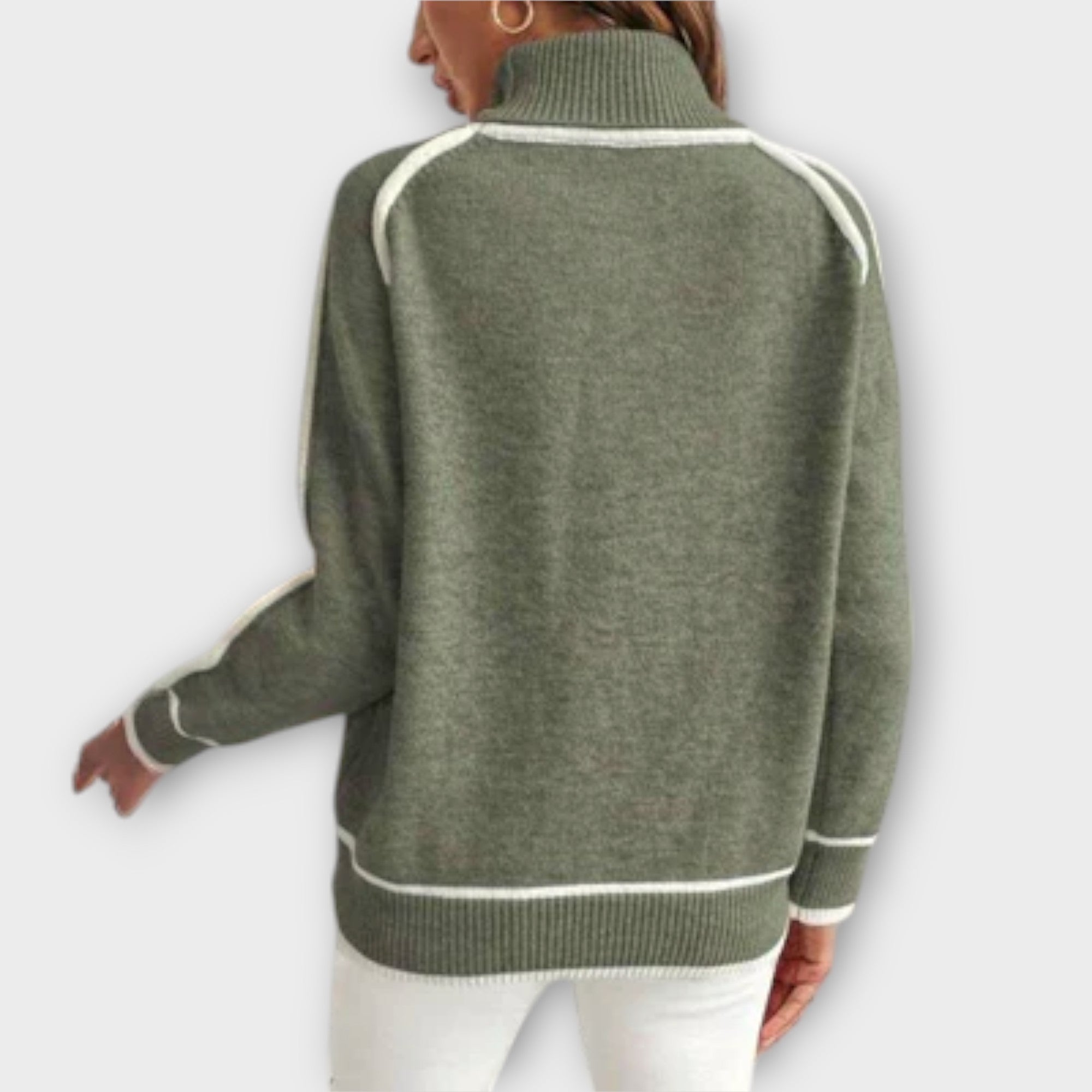 Grace™ - Luxury Olive Green Linen Sweater