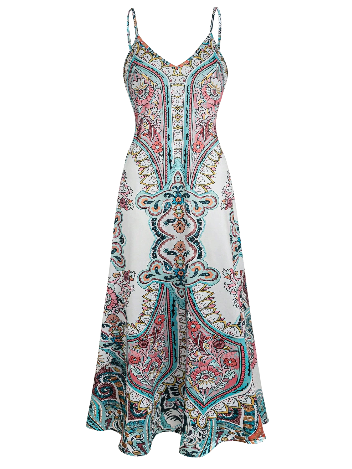 Grace™ – Boho Floral Print Sleeveless Dress
