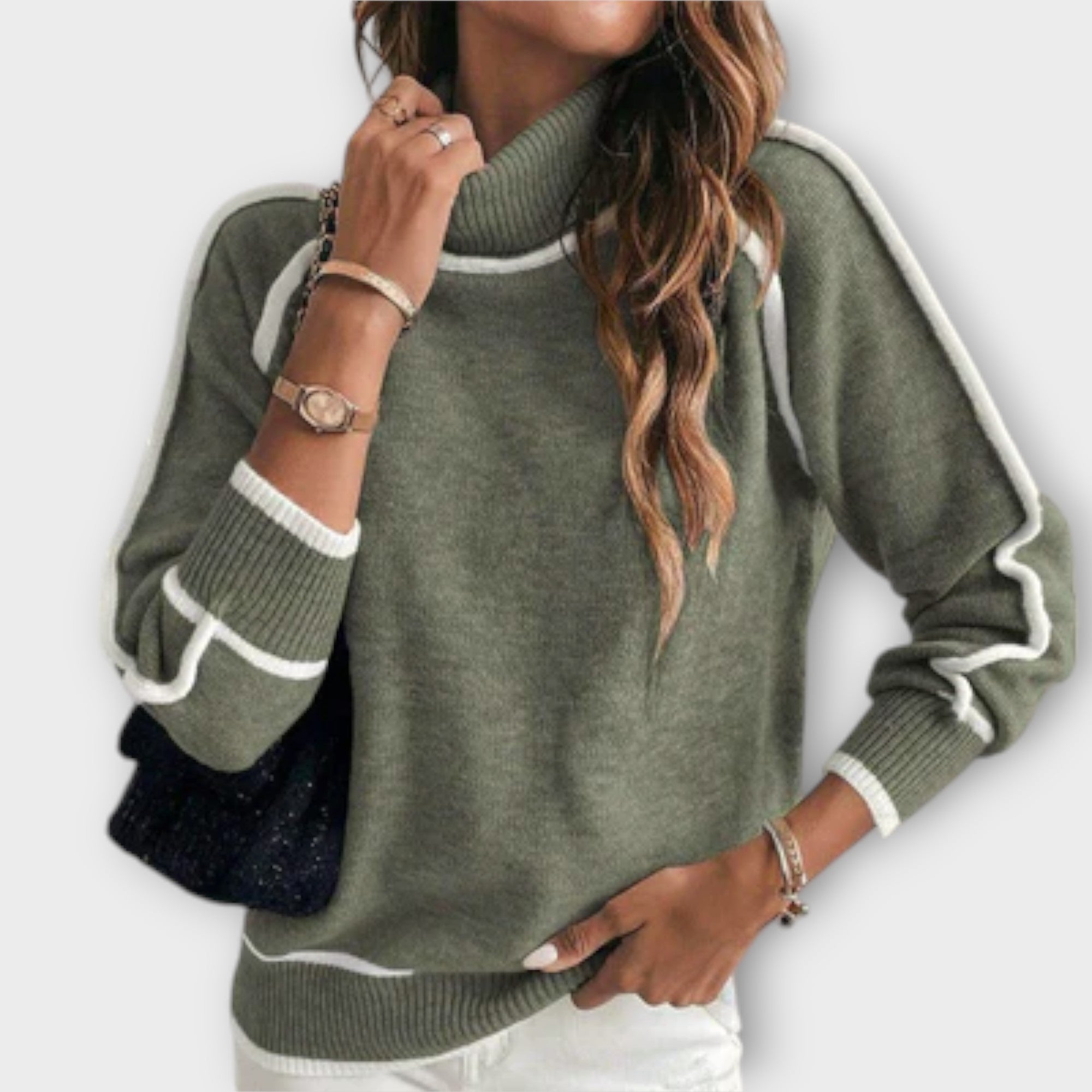 Grace™ - Luxury Olive Green Linen Sweater