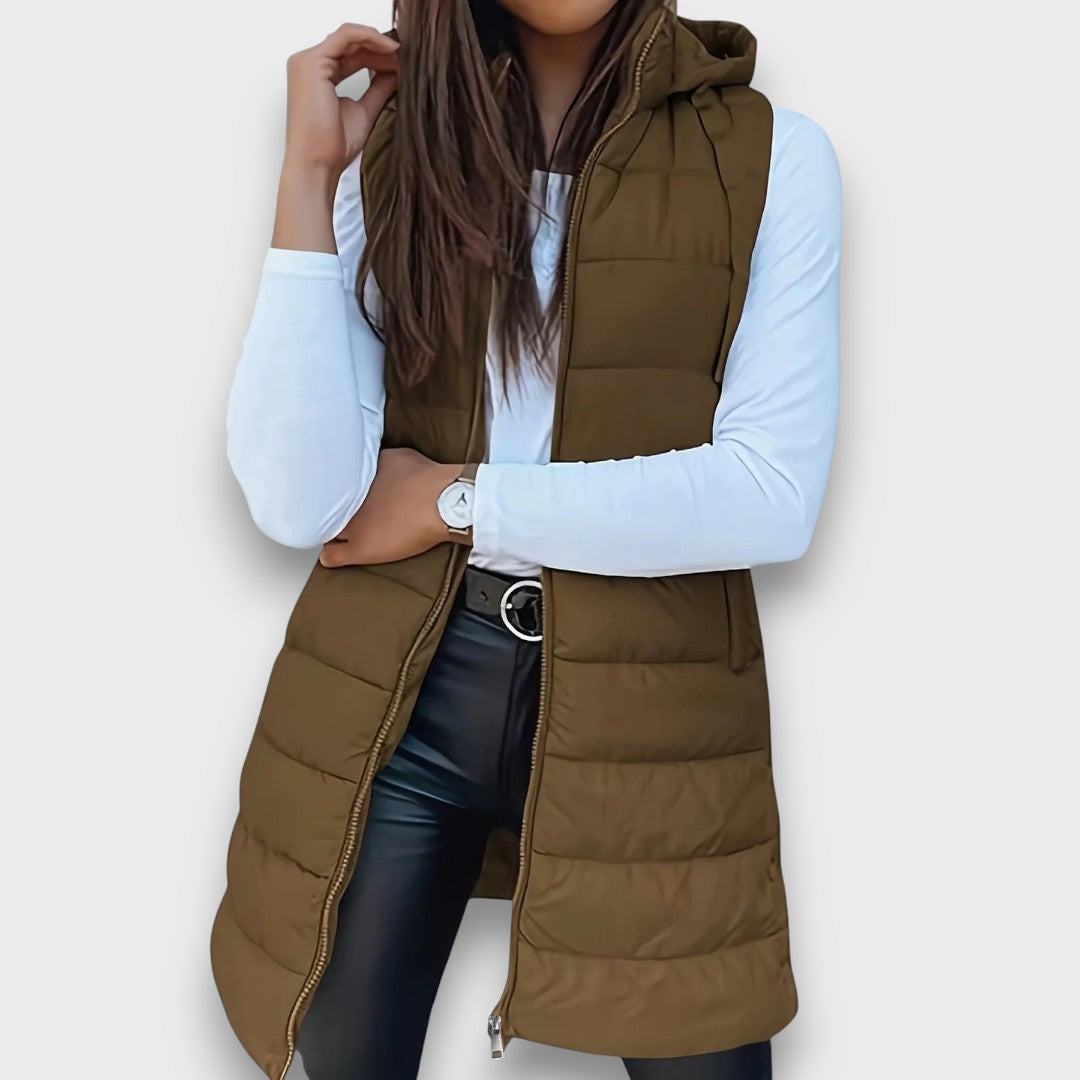 Grace™ - Casual sleeveless hooded puffer vest