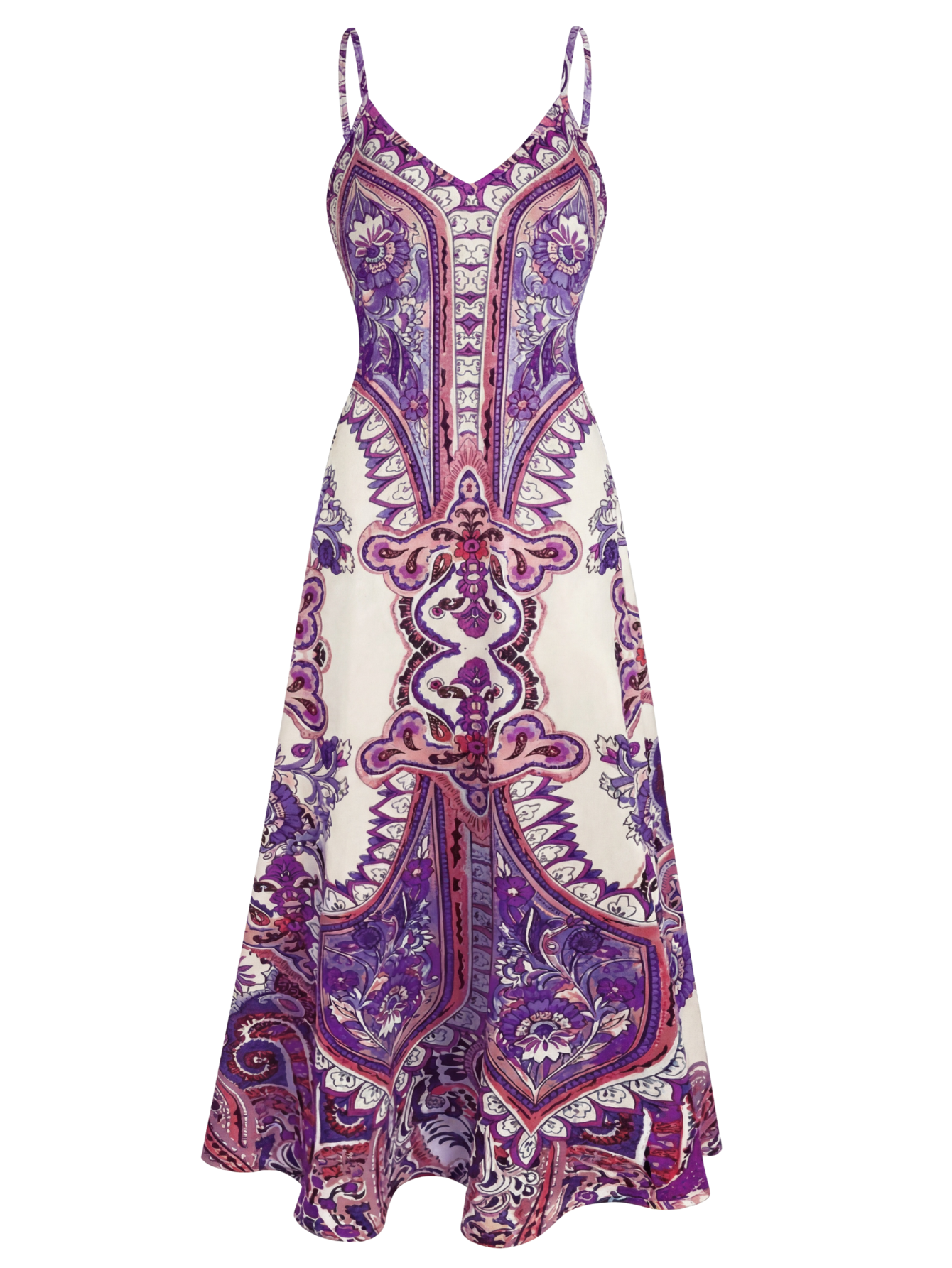 Grace™ – Boho Floral Print Sleeveless Dress