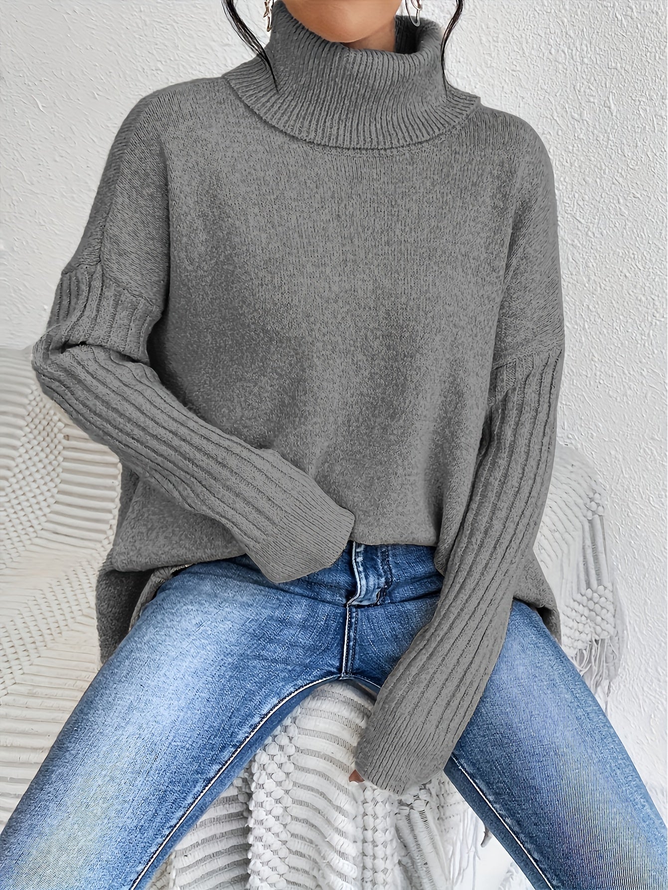 Grace™ - Oversized Turtleneck Sweater