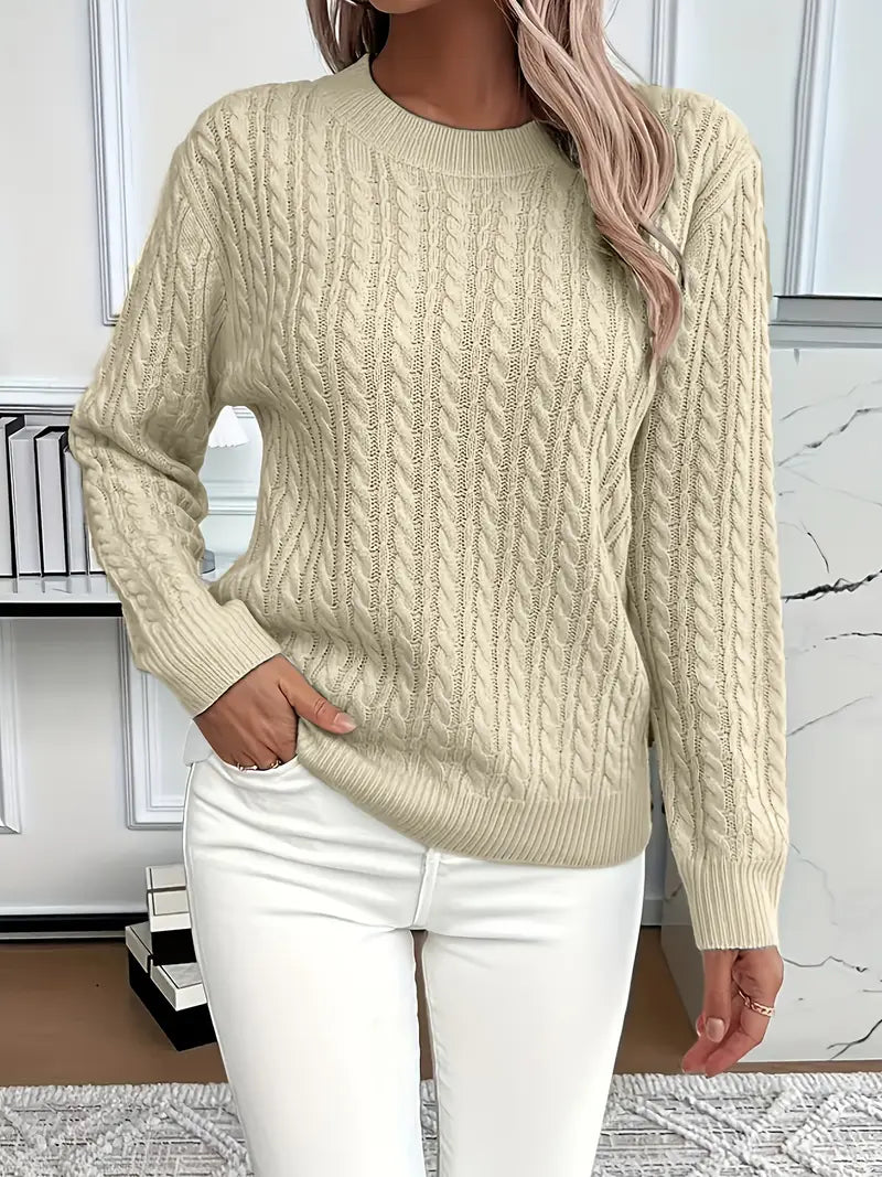 Grace™ - Elegant warm cable knit sweater