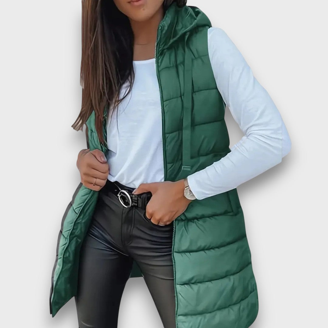 Grace™ - Casual sleeveless hooded puffer vest