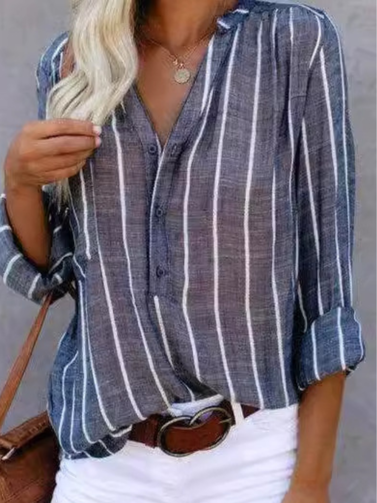 Grace™ Striped Button Blouse
