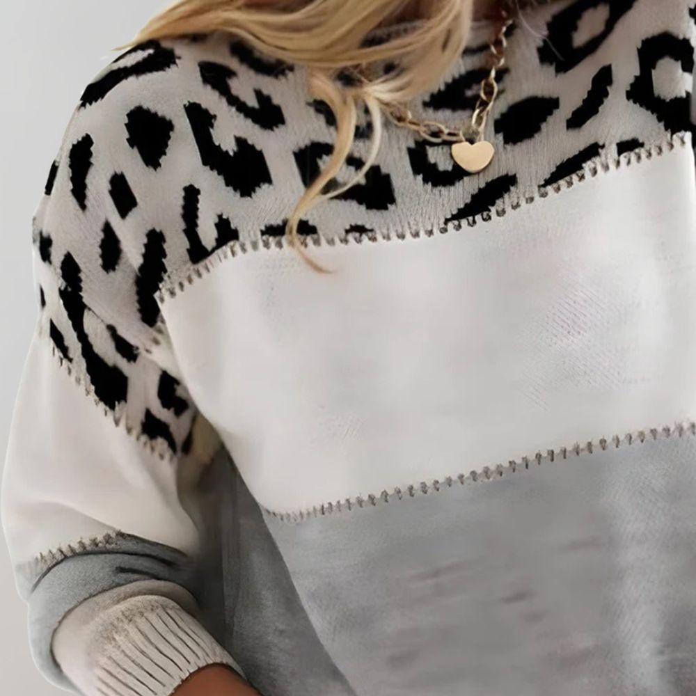 Grace™ - Elegant sweater with leopard print