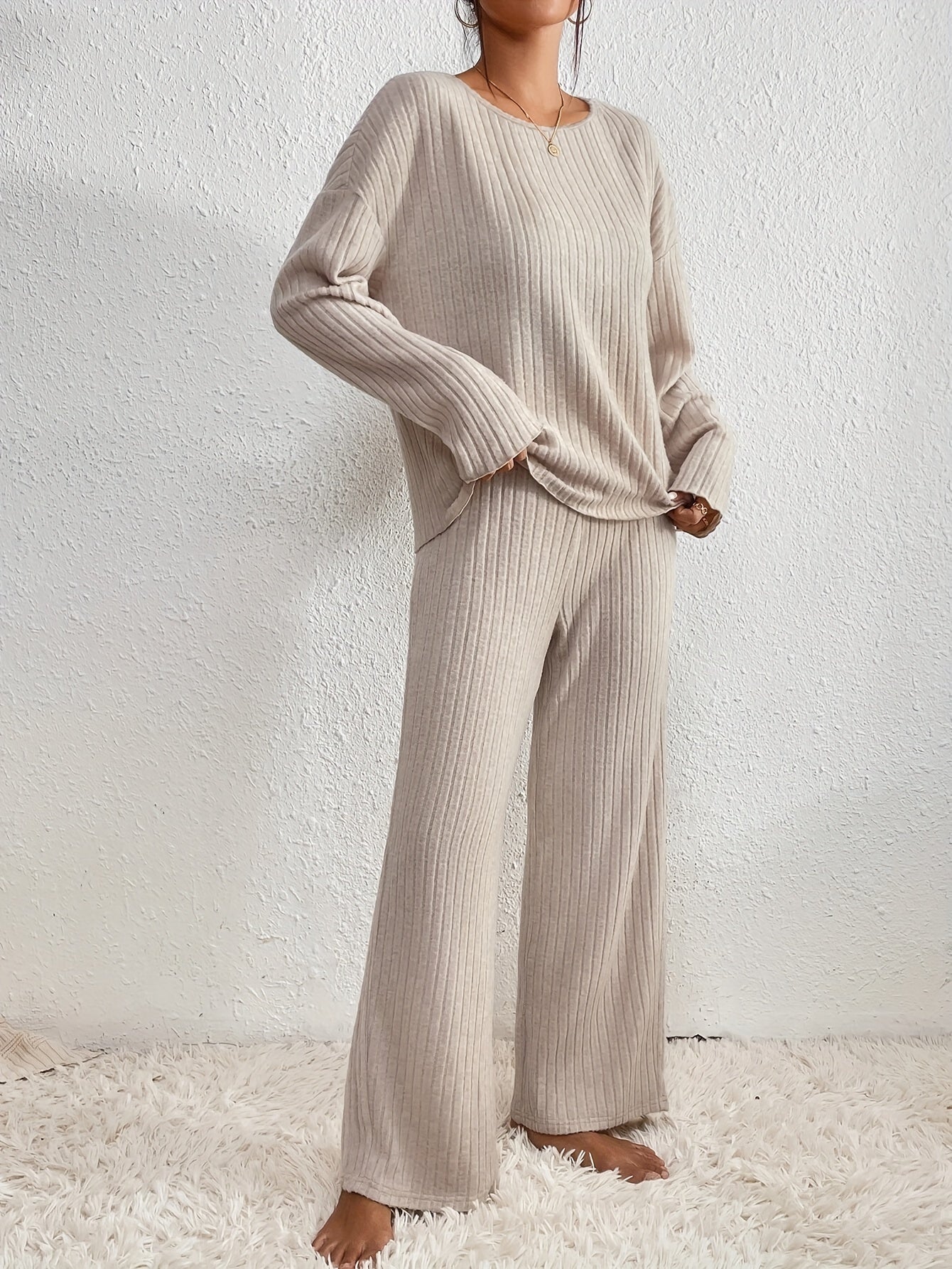 Grace™ | Elegant Set for Women with Ribbed Sweater and Straight Pants